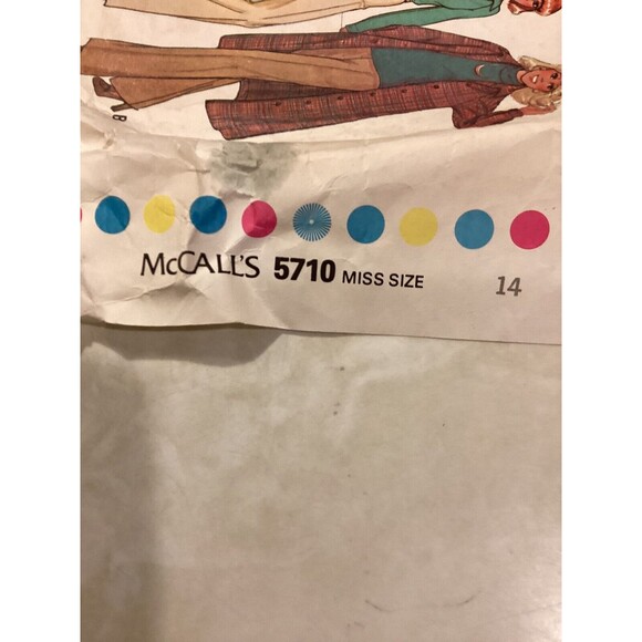 McCalls 5710 70s Dress Top Jacket Coat Pants Career Cut Sz 14 Complete - Picture 3 of 12